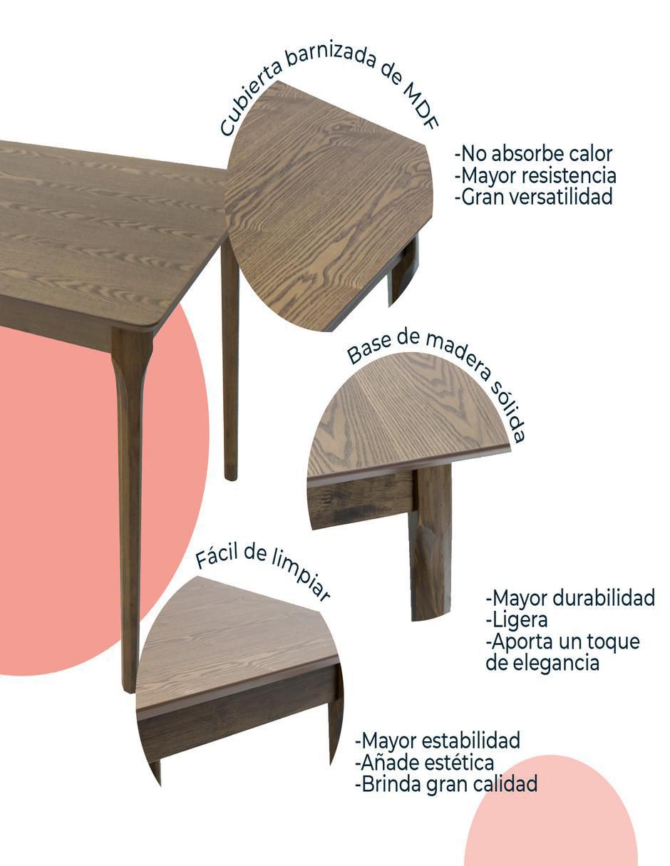 Mesa de comedor Madeira Chapa de MDF y madera 6