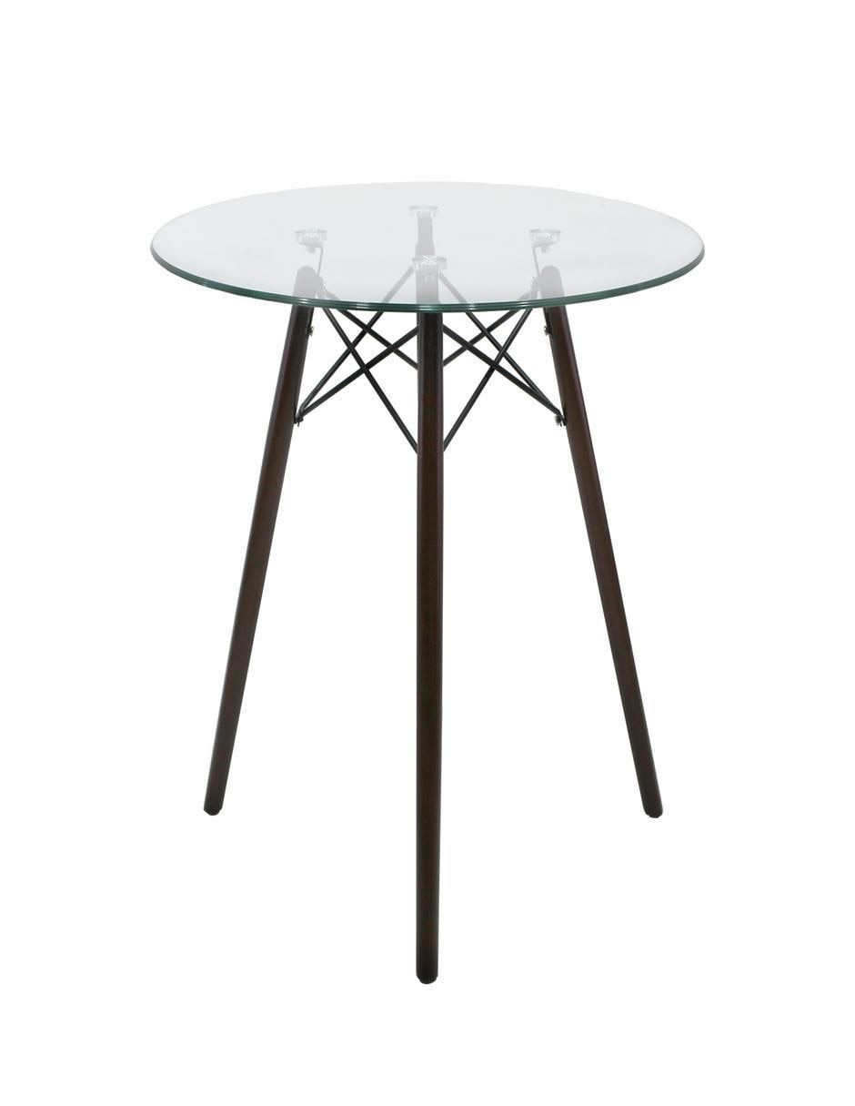 "comedor" oslo circular cristal con patas nogal mundo in "para" 4 personas "de" cristal templado
