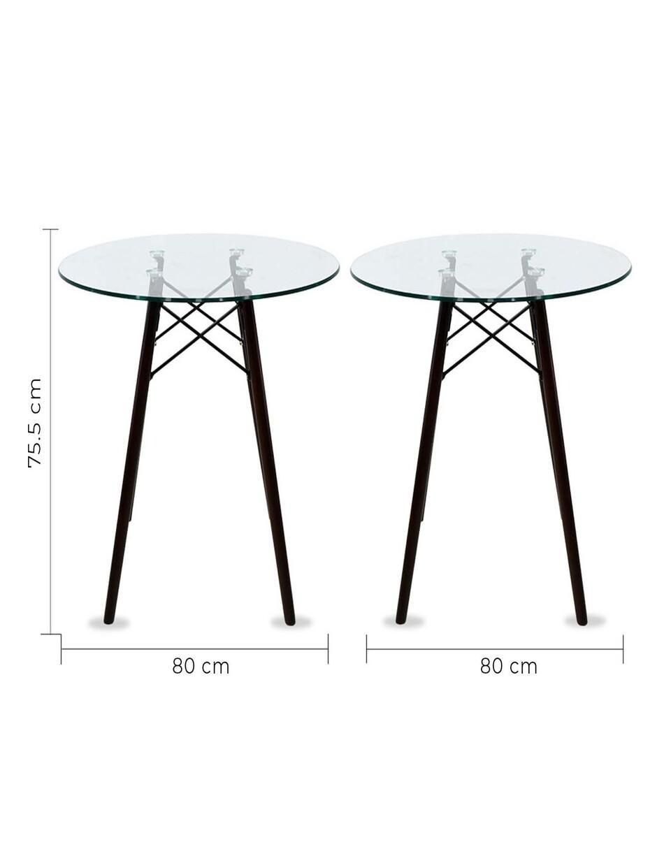 "comedor" oslo circular cristal con patas nogal mundo in "para" 4 personas "de" cristal templado