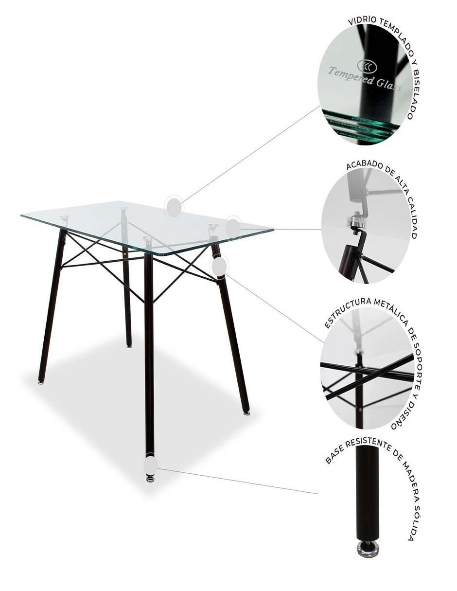 Comedor Oslo para 4 personas de cristal templado 3