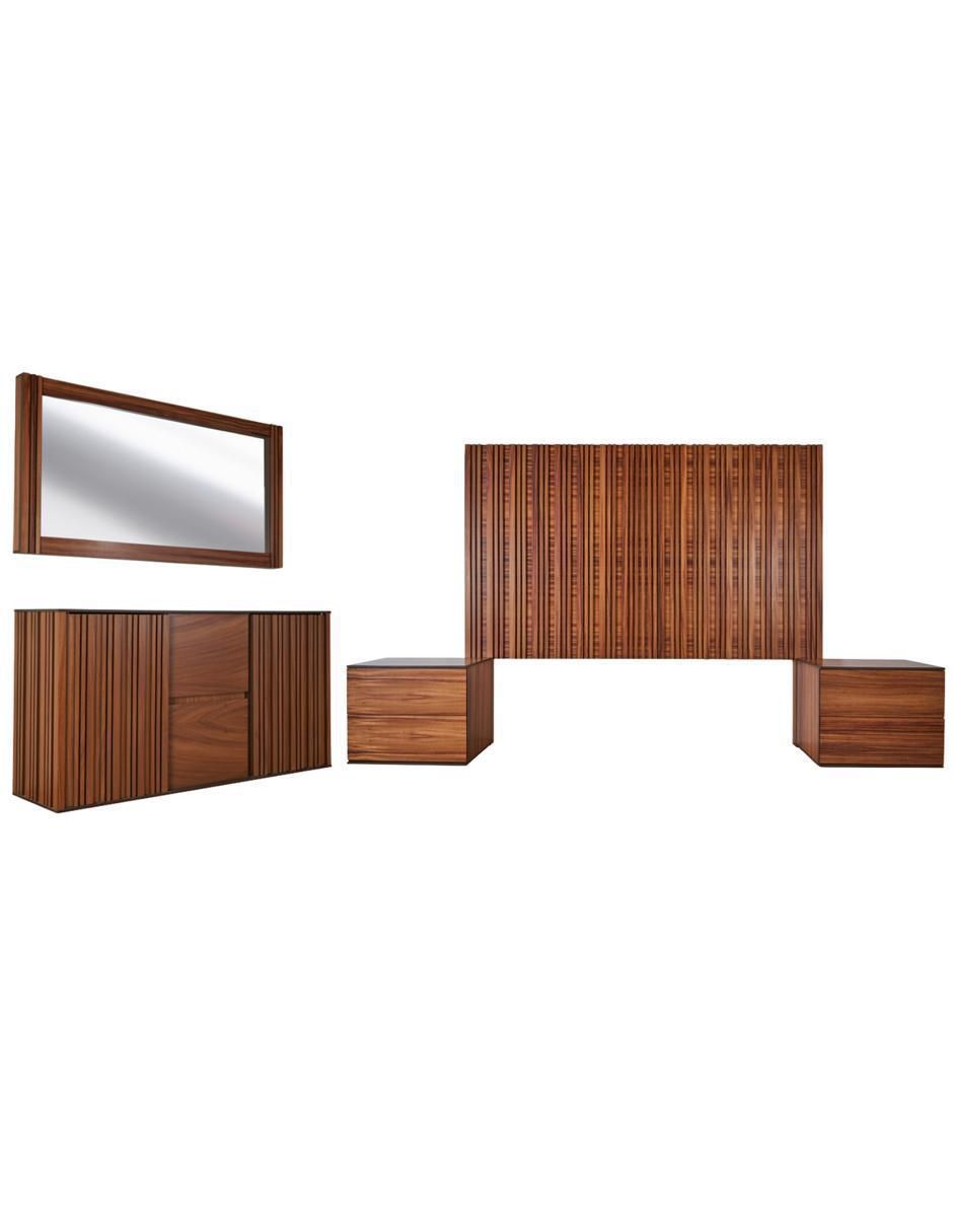 Set Recámara Amarella de chapa madera