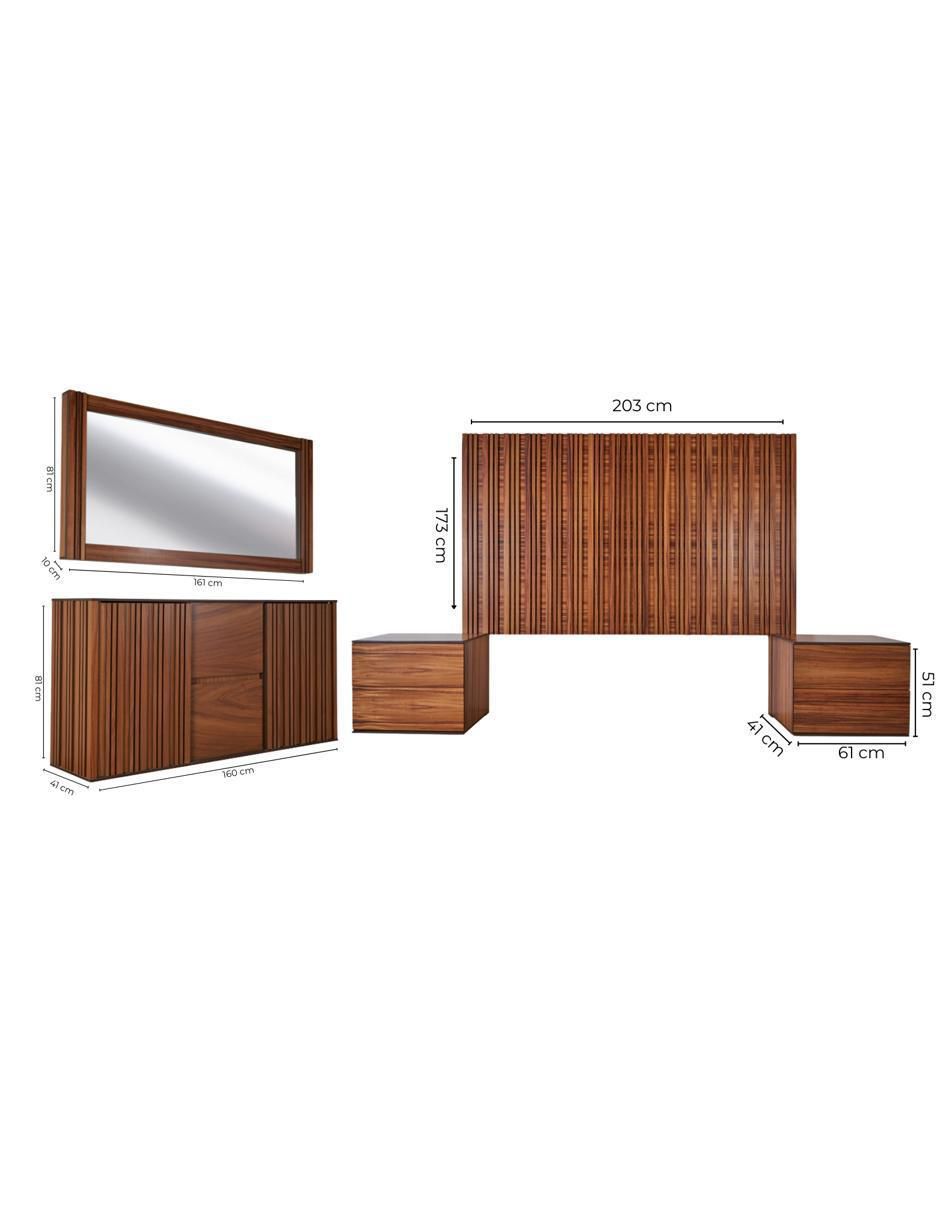 Set Recámara Amarella de chapa madera 14