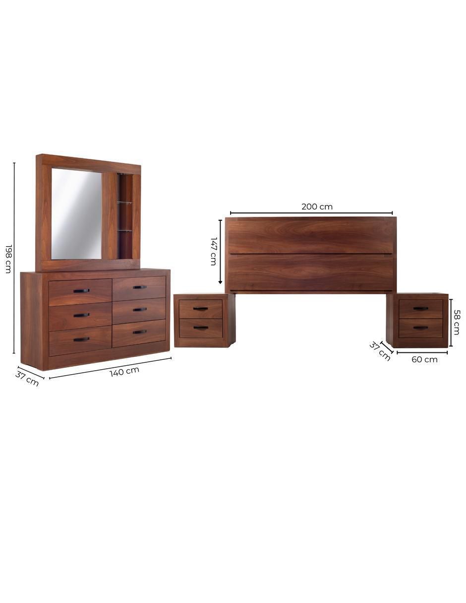 Set Recámara Arlene de chapa madera 17
