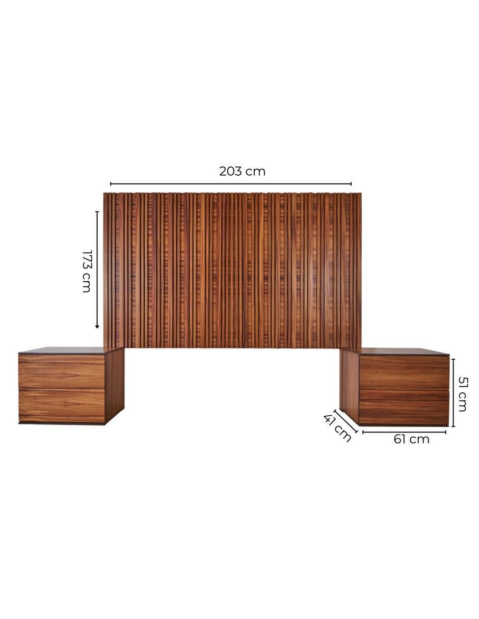 Set cabecera Amarella de chapa madera 10