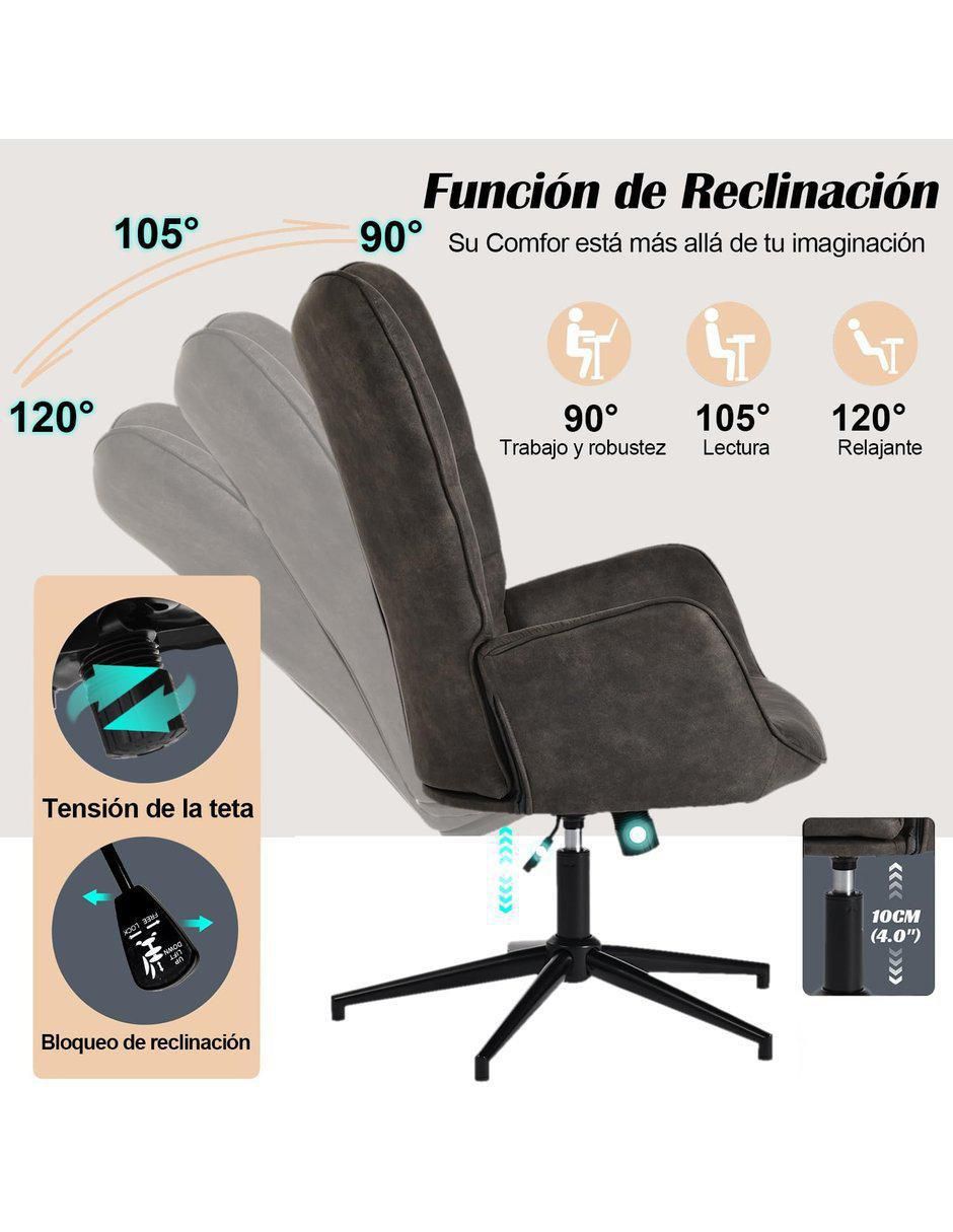 Silla escritorio Boss de microfibra y piel 4