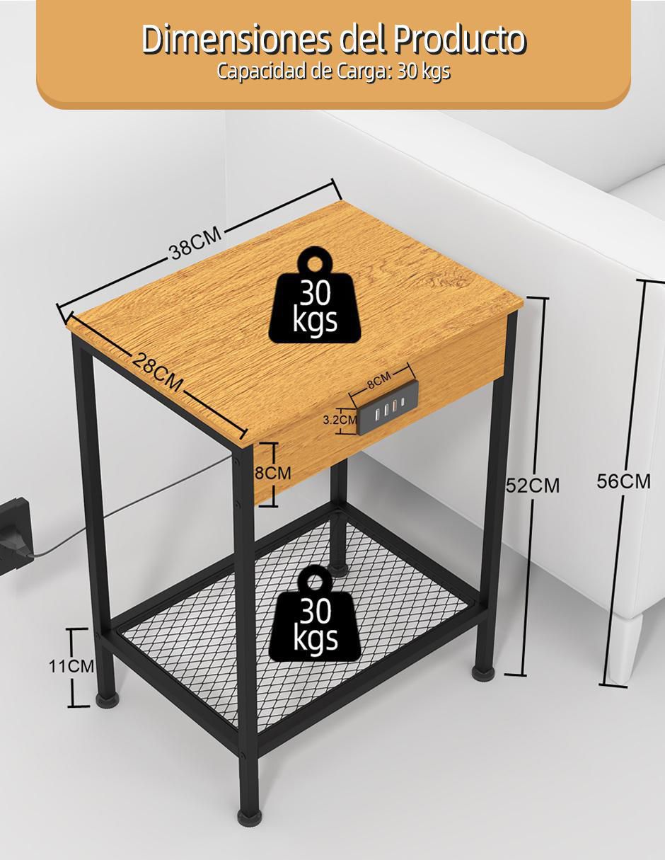 Mesa auxiliar Oakham de madera 9