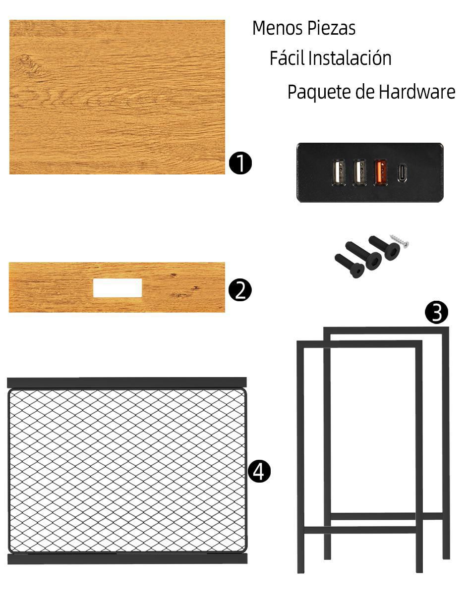 Mesa auxiliar Oakham de madera 5