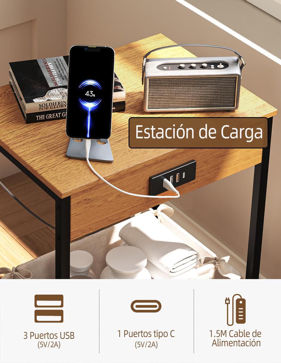 Mesa auxiliar Oakham de madera 6