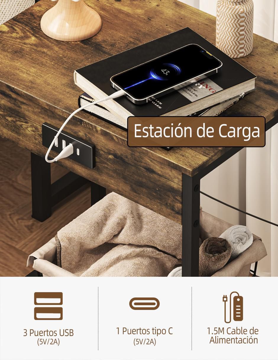 Mesa auxiliar Oakham de madera 8