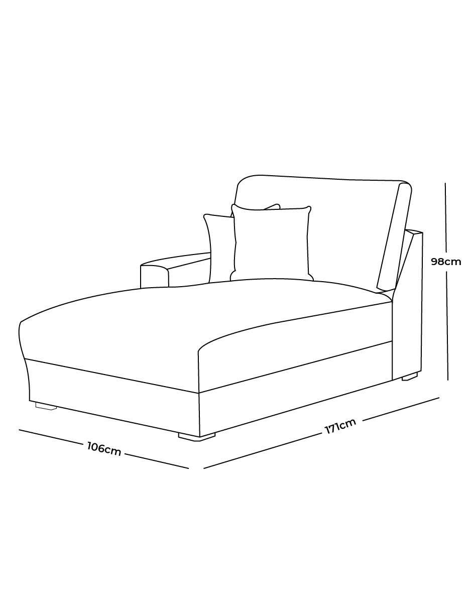 Chaise lounge izquierdo Amira de tela 3