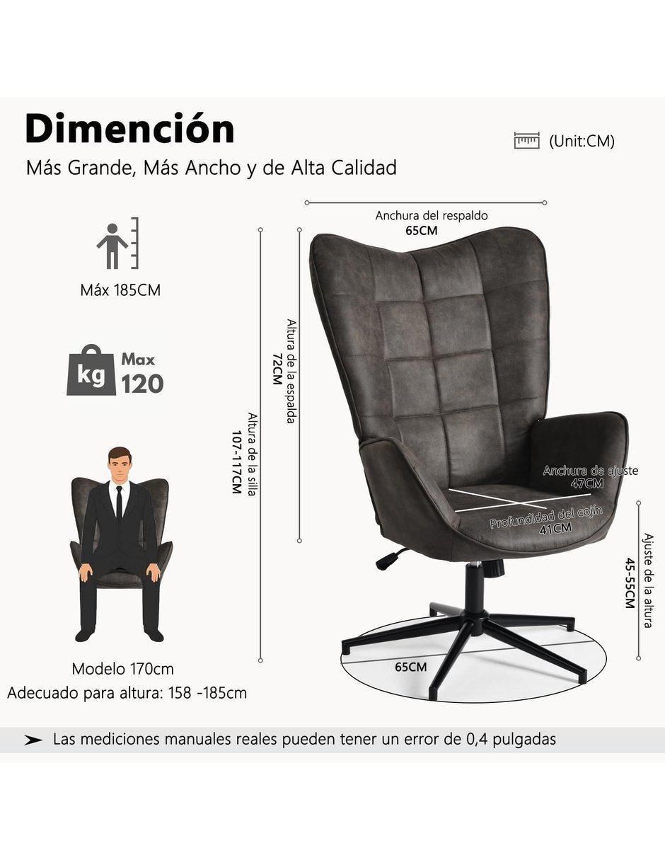 Silla escritorio 360° de microfibra y piel 12