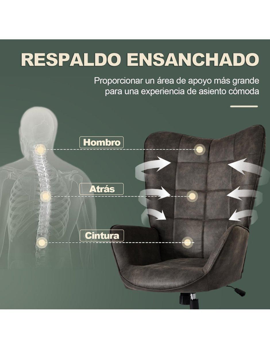Silla escritorio 360° de microfibra y piel 10