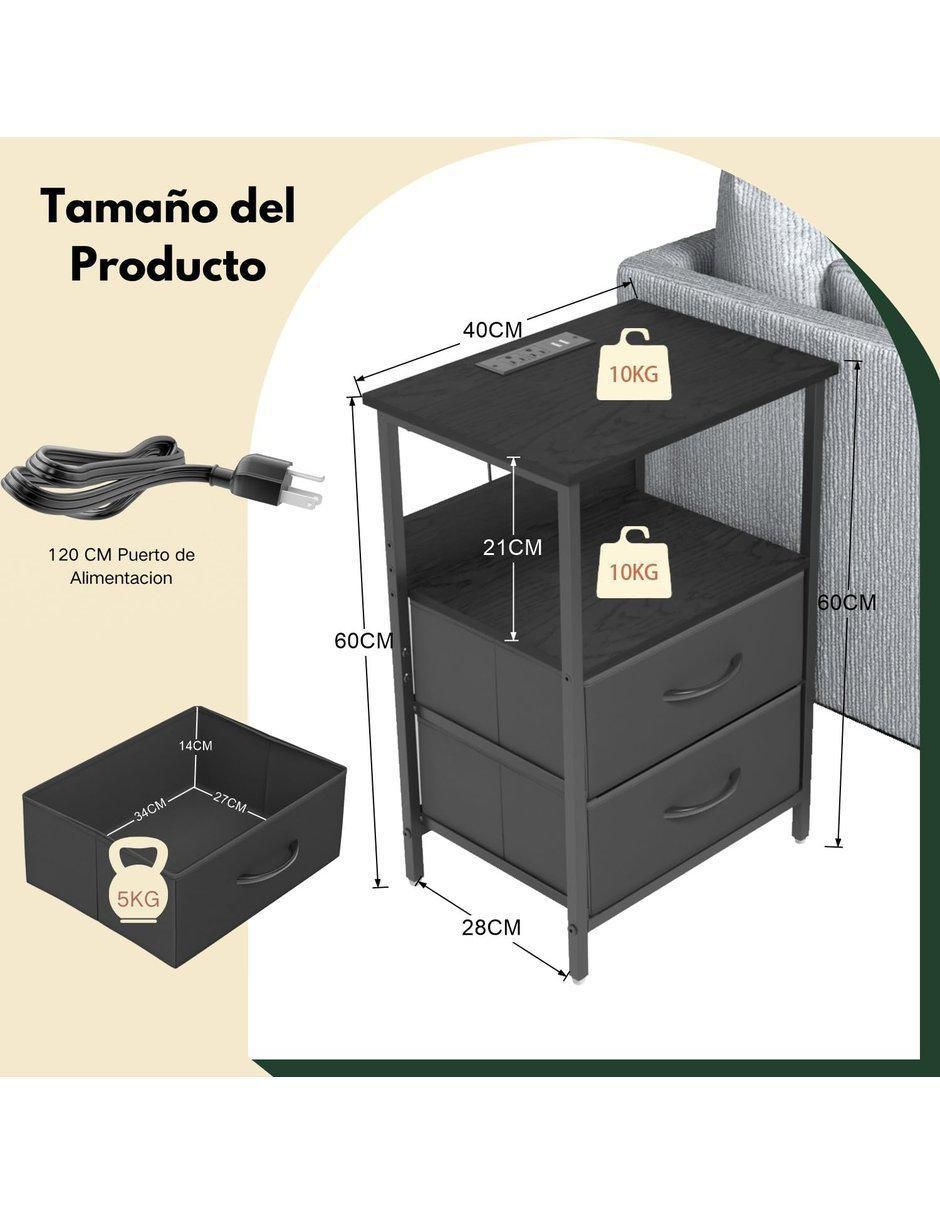 Mesa auxiliar armable Carge Gomyhome de MDF y melamina