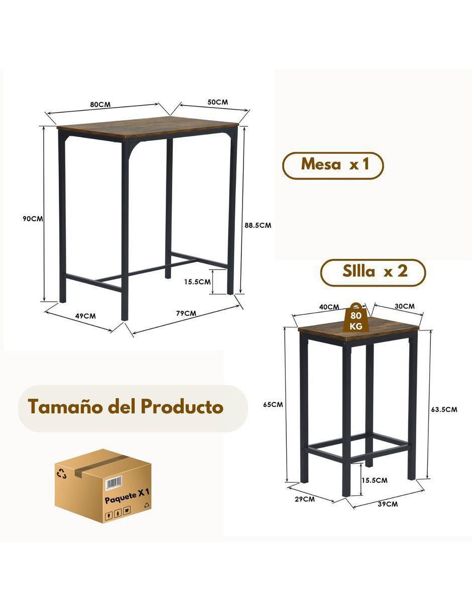 Comedor Barman para 2 personas de madera de nogal 9