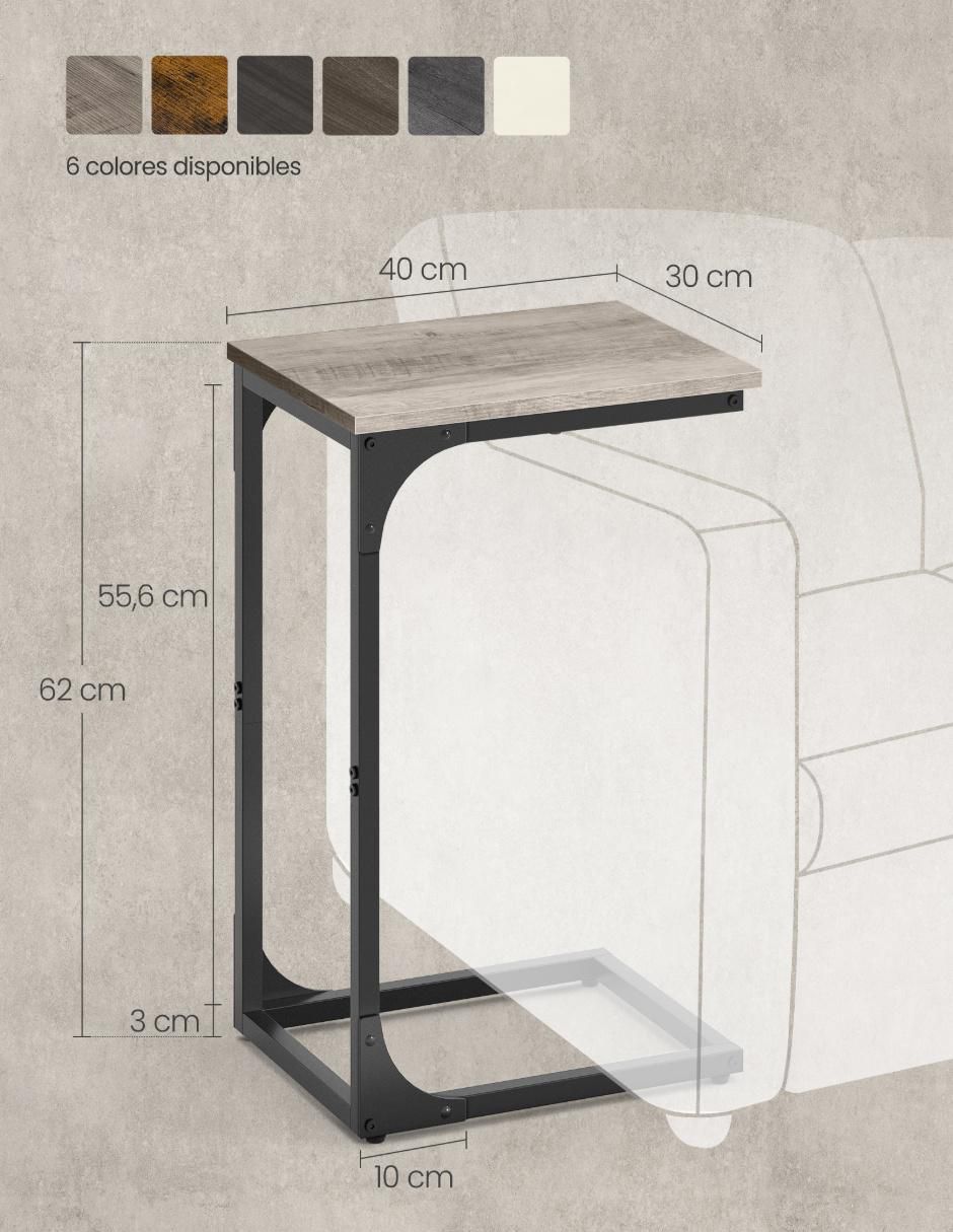 Mesa de manualidades Byram de metal y madera 4