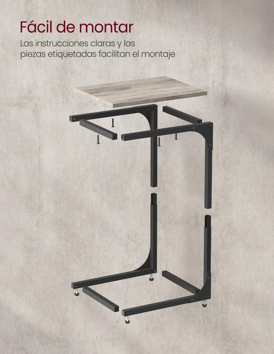 Mesa de manualidades Byram de metal y madera 3