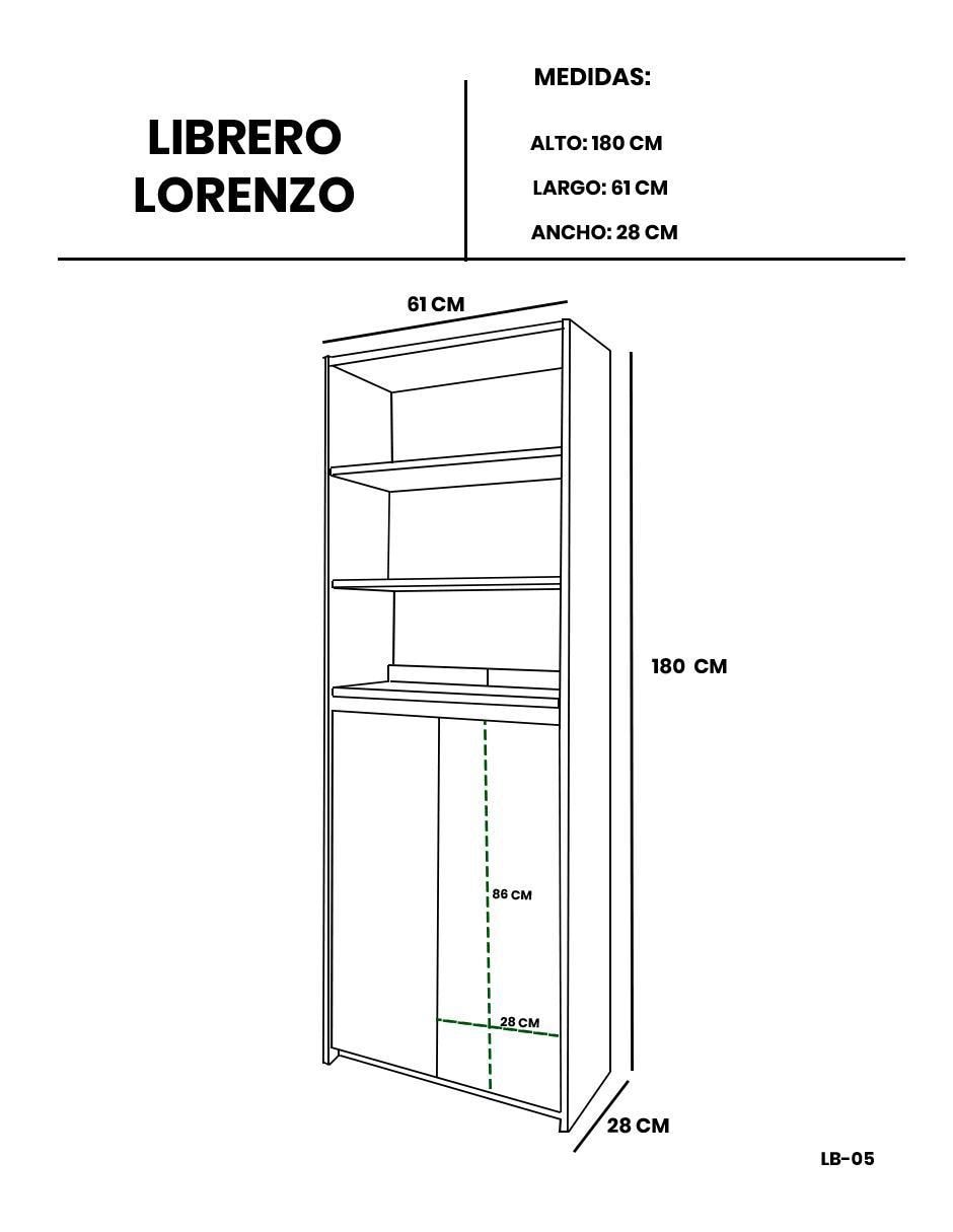 Librero Lorenzo de melamina 8