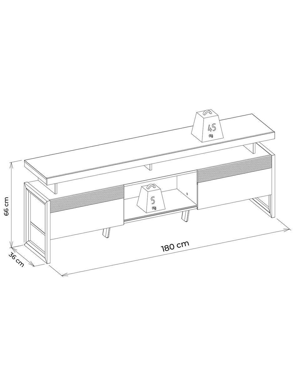 Mueble de tv armable Esmeralda de MDF y chapa 8