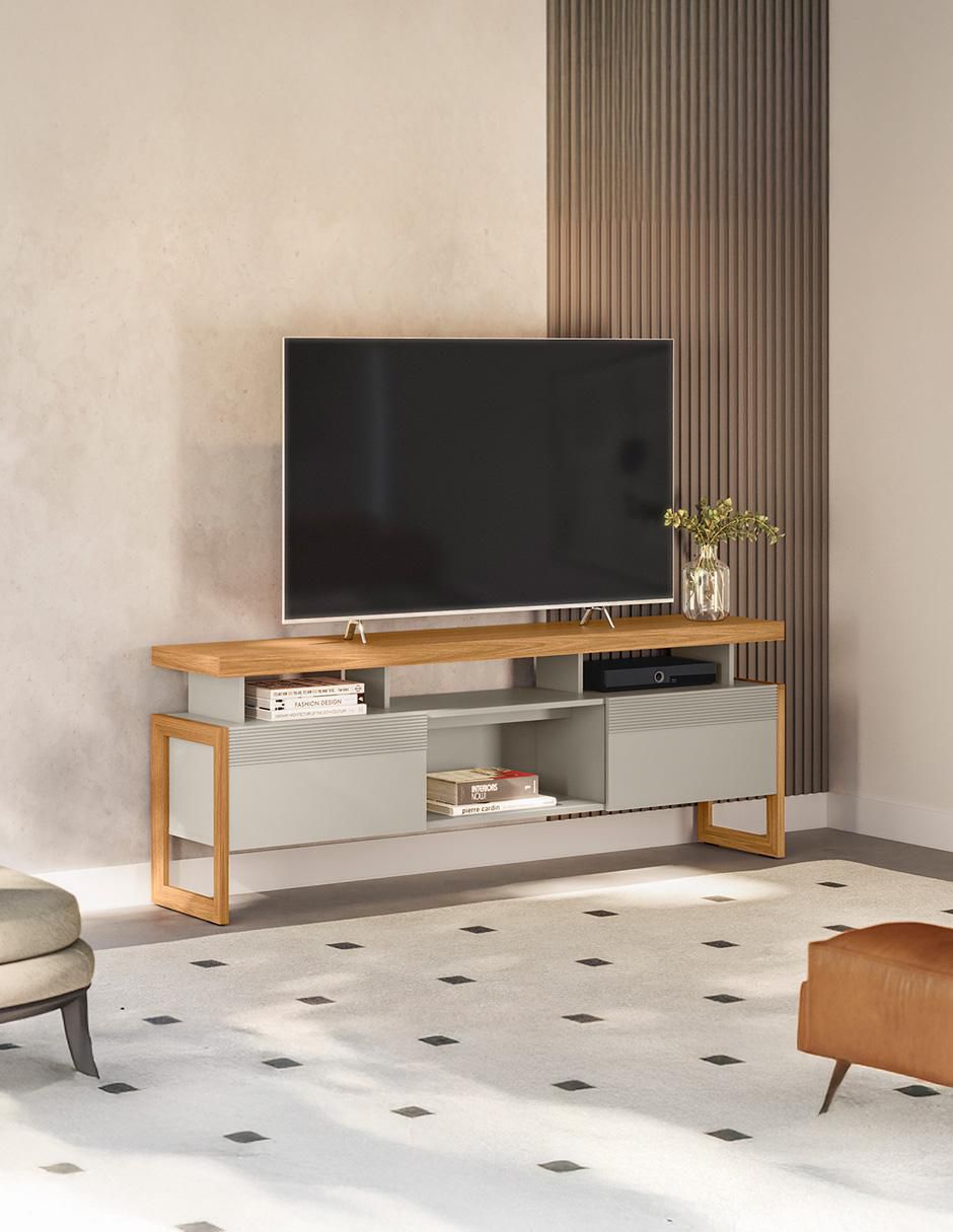 Mueble de tv armable Esmeralda de MDF y chapa 7