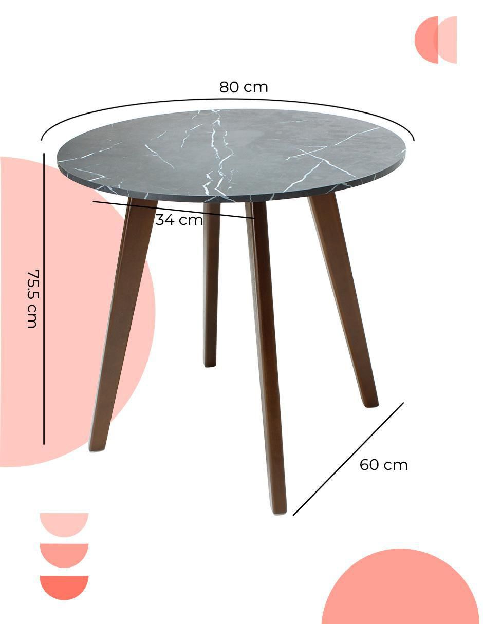 "comedor" frankfurt 80cm negro mundo in "para" 4 personas "de" melamina