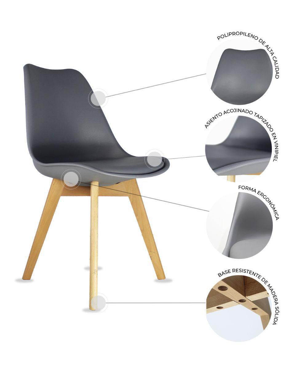 "comedor" frankfurt 80cm negro mundo in "para" 4 personas "de" melamina