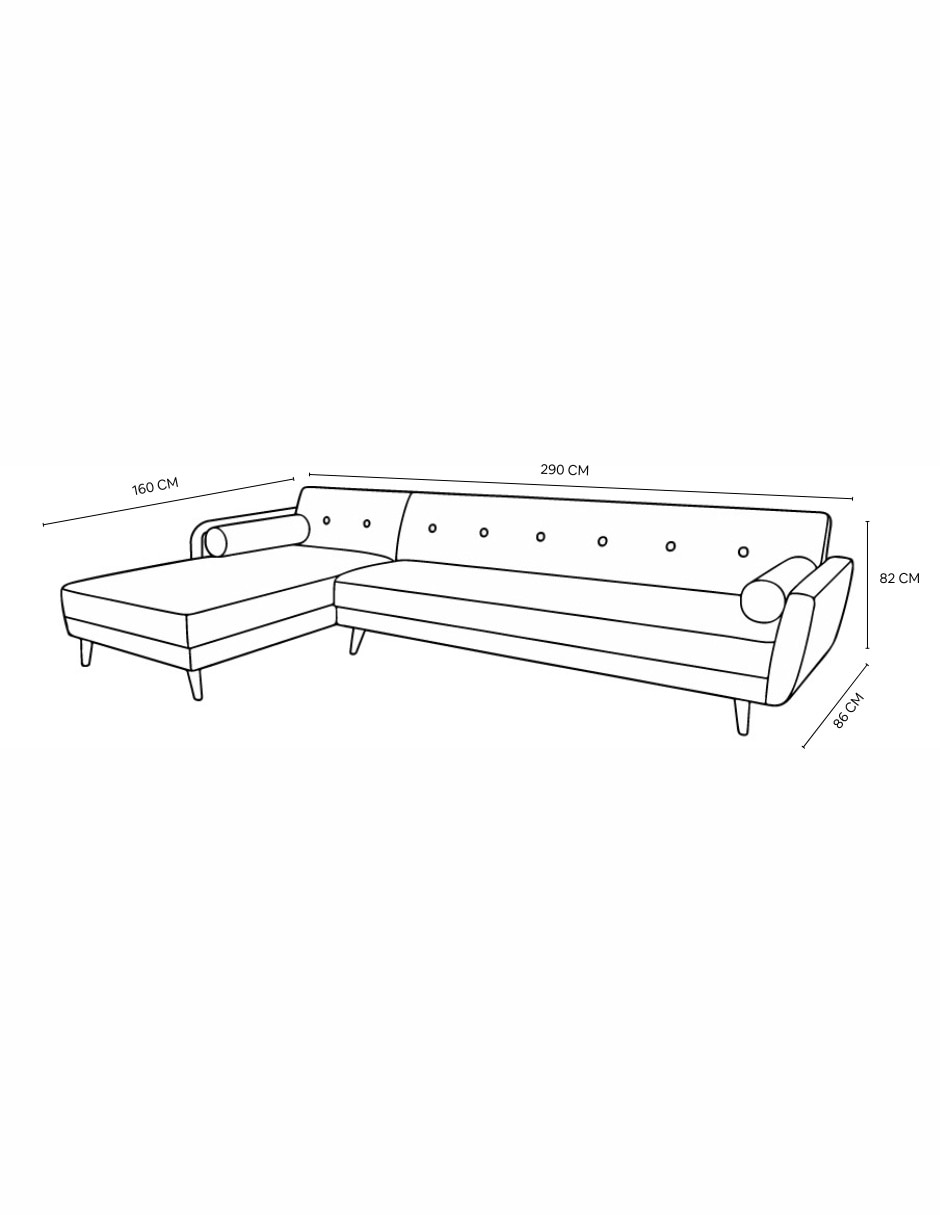 Sala modular izquierda Sidney de madera pino 8