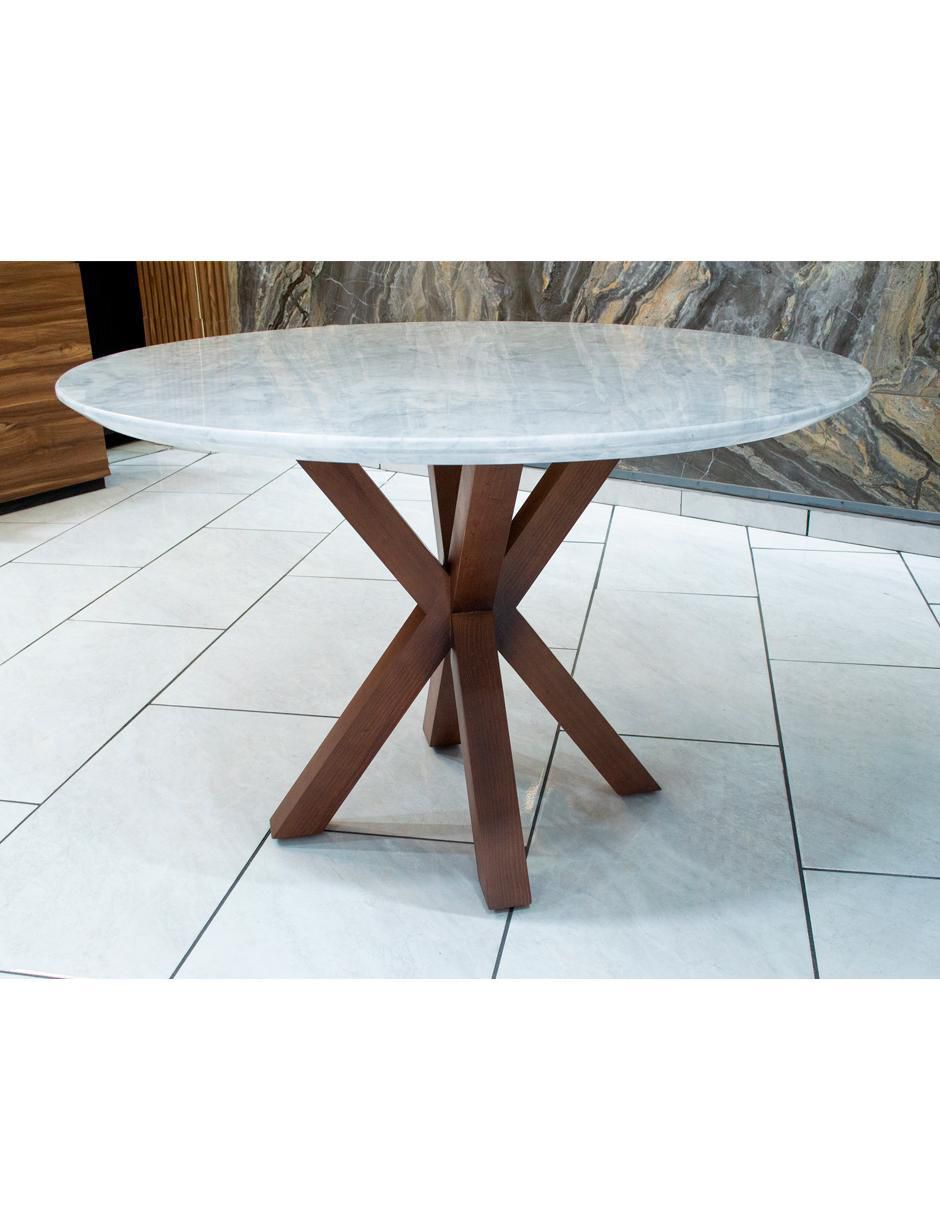 Mesa de comedor de madera y mármol 2