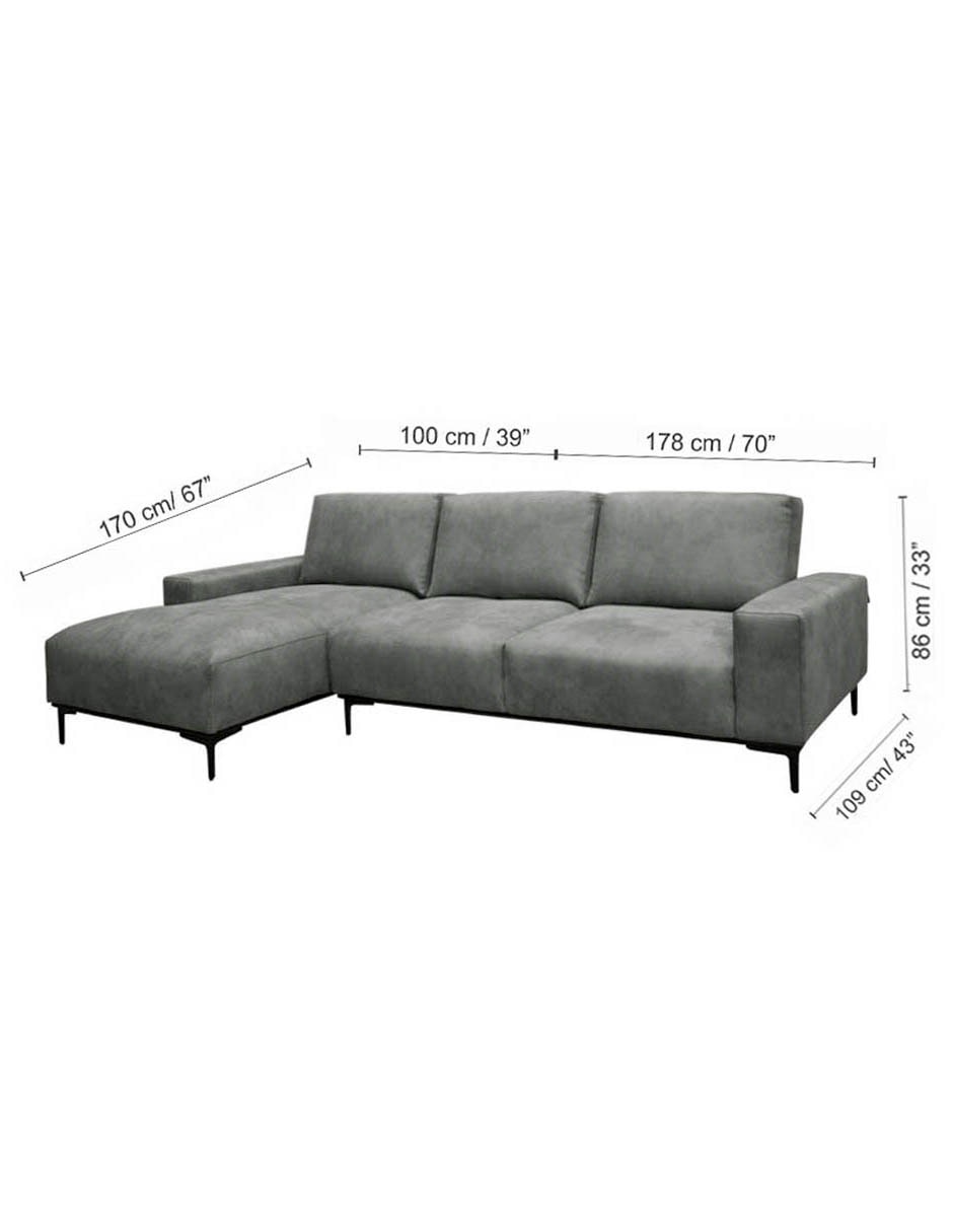 Sala modular izquierda Toshi de poliéster 12