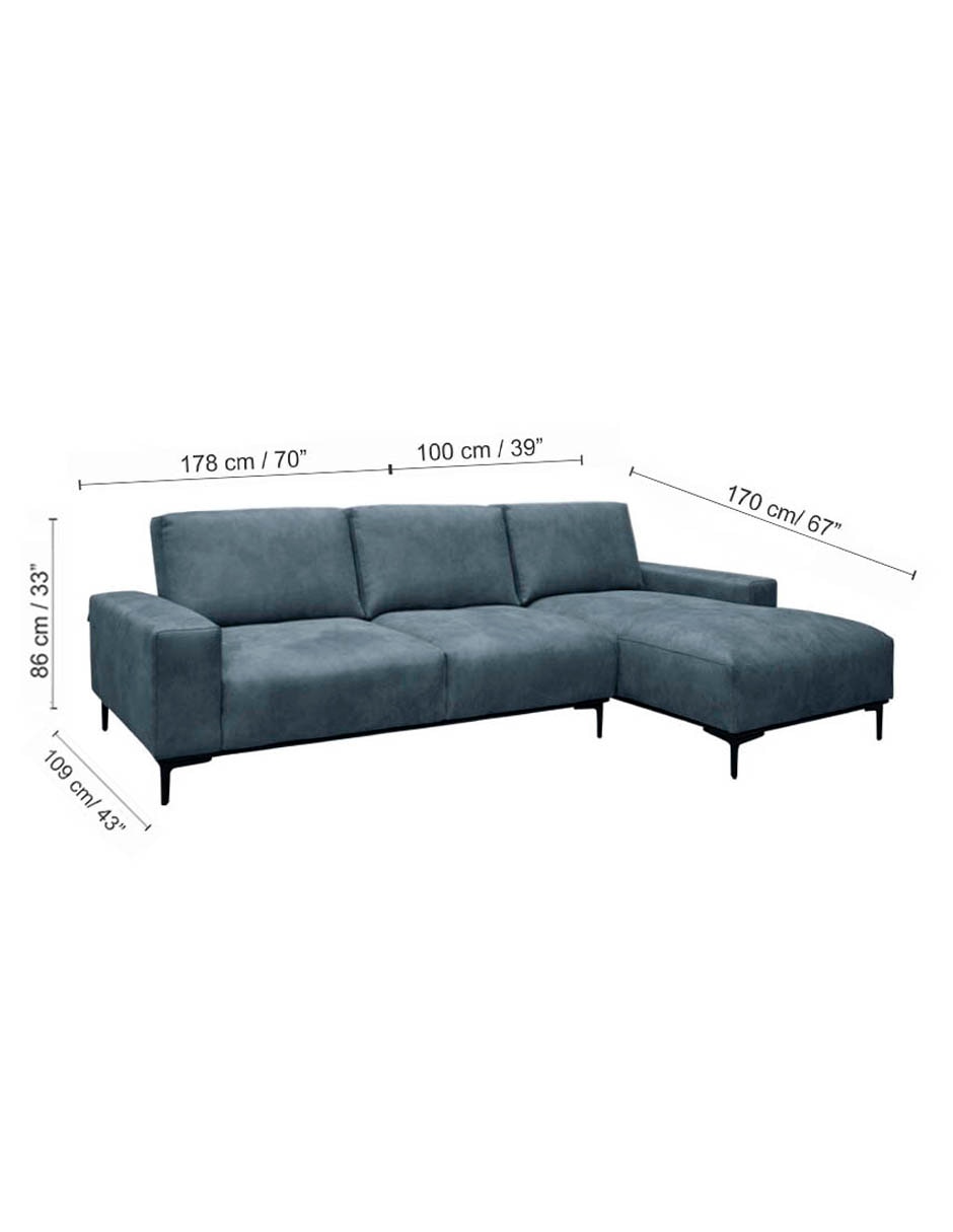 Sala modular derecha Toshi de poliéster 16