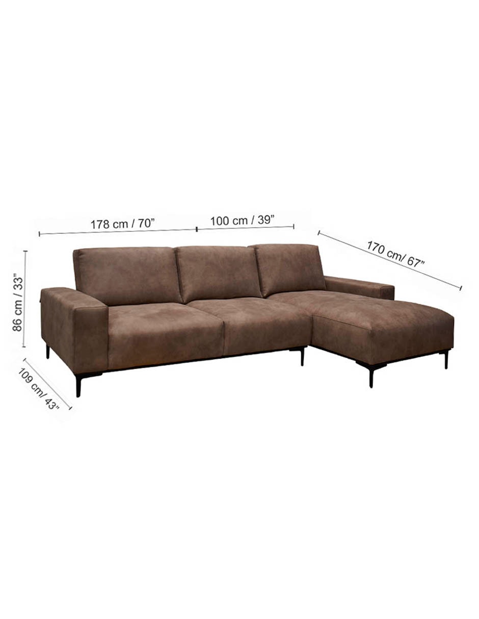 Sala modular derecha Toshi de poliéster 17