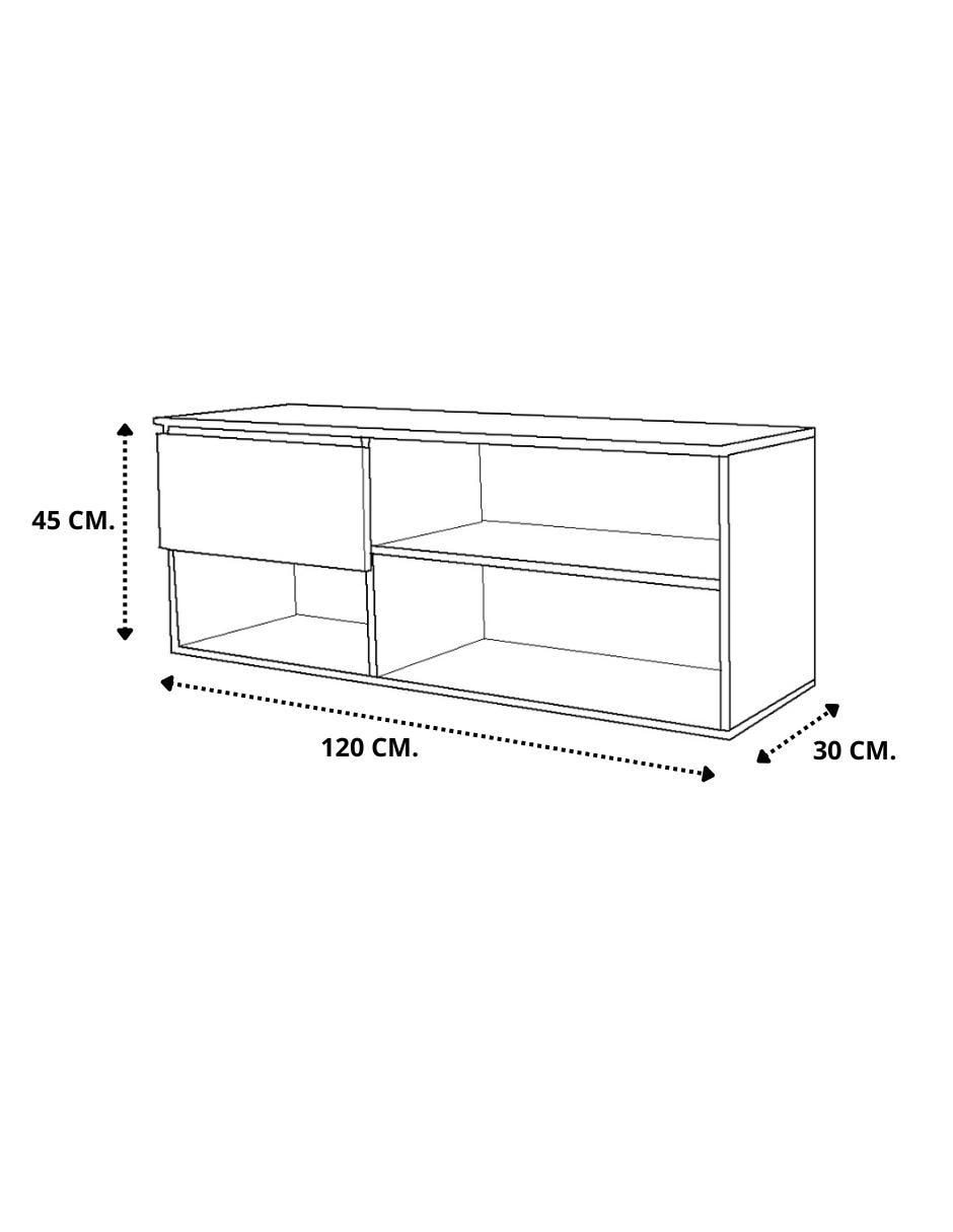 Mueble de TV armable flotante de melamina 5