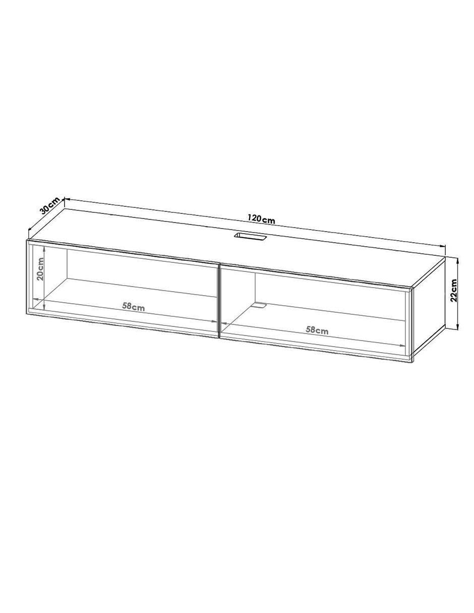 Mueble de TV armable flotante de melamina 6