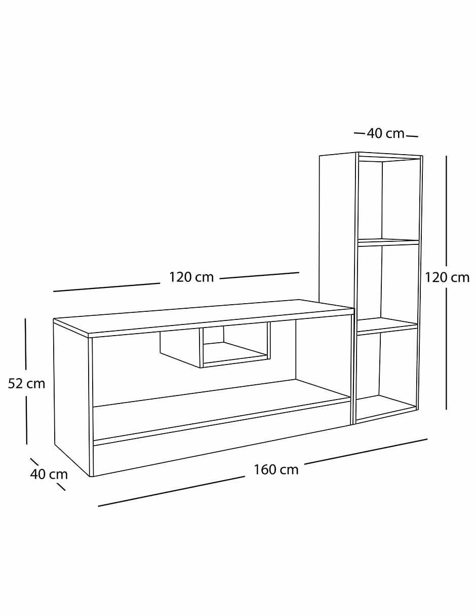 Mueble de TV armable de melamina 4