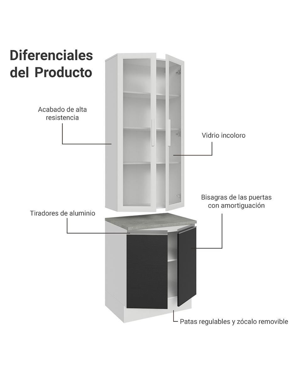 Vitrina armable Glamy de aglomerado 7