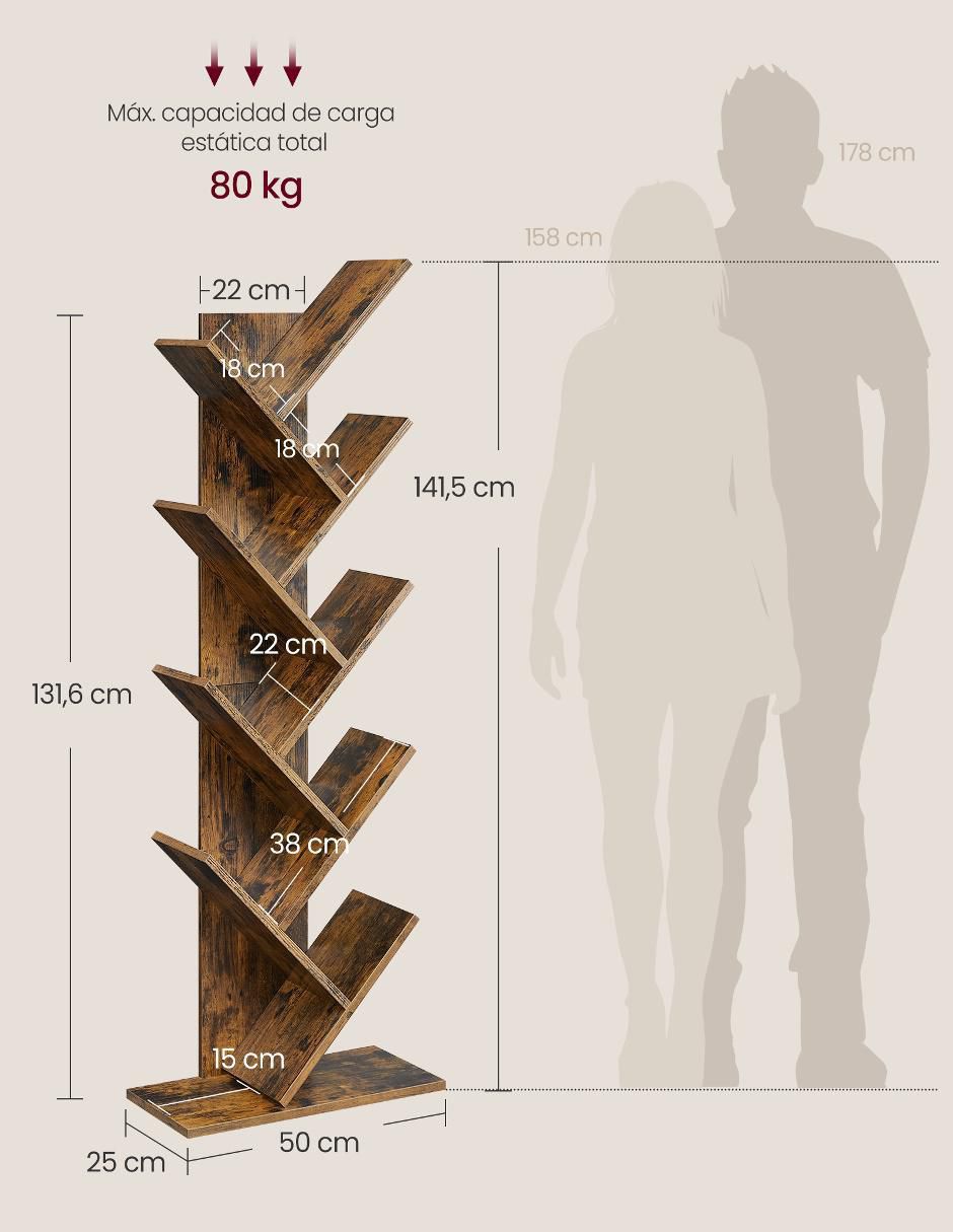 Librero armable Koni de madera 4
