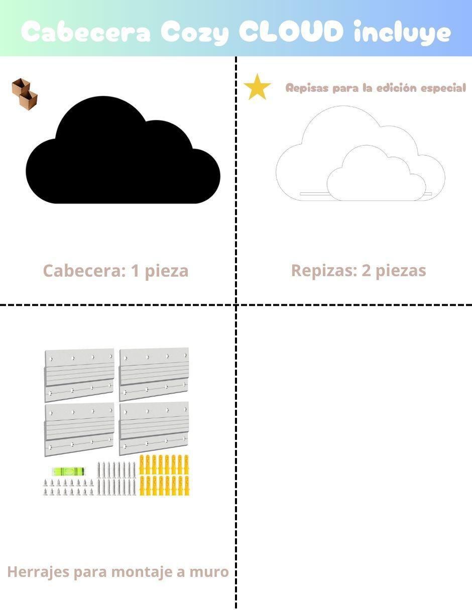 Cabecera armable Cozy Cloud de tela 4