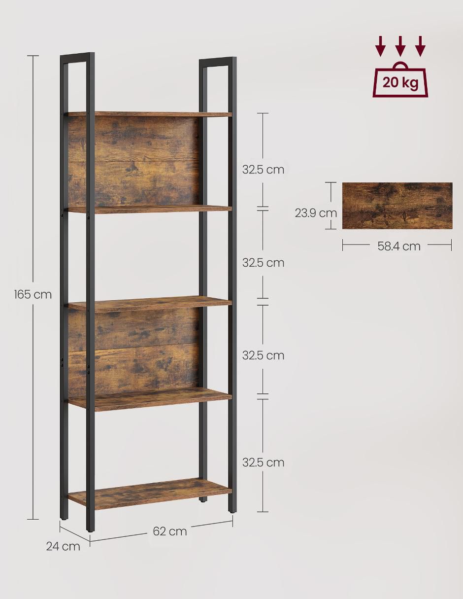 Librero armable Bently de madera 4