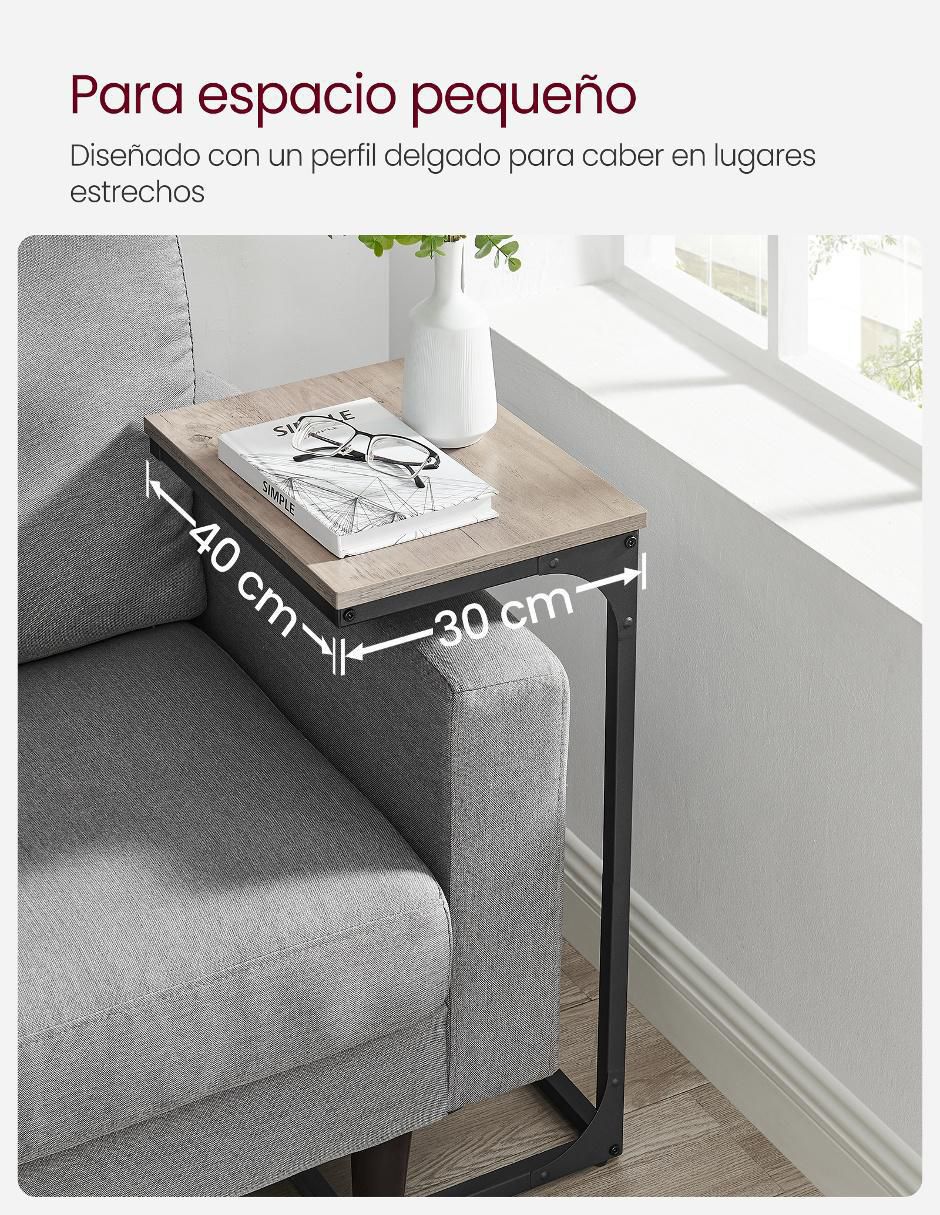 Mesa auxiliar armable Byram de madera 3