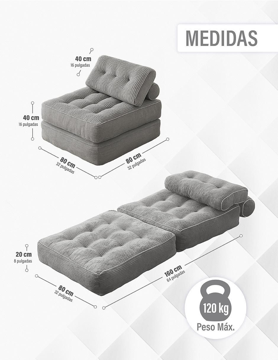 Sofá cama de tela 4