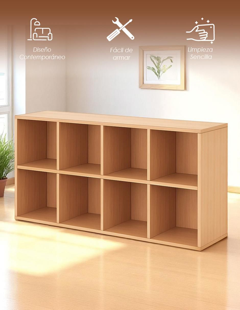 Librero armable 8 Cubos de MDF 2