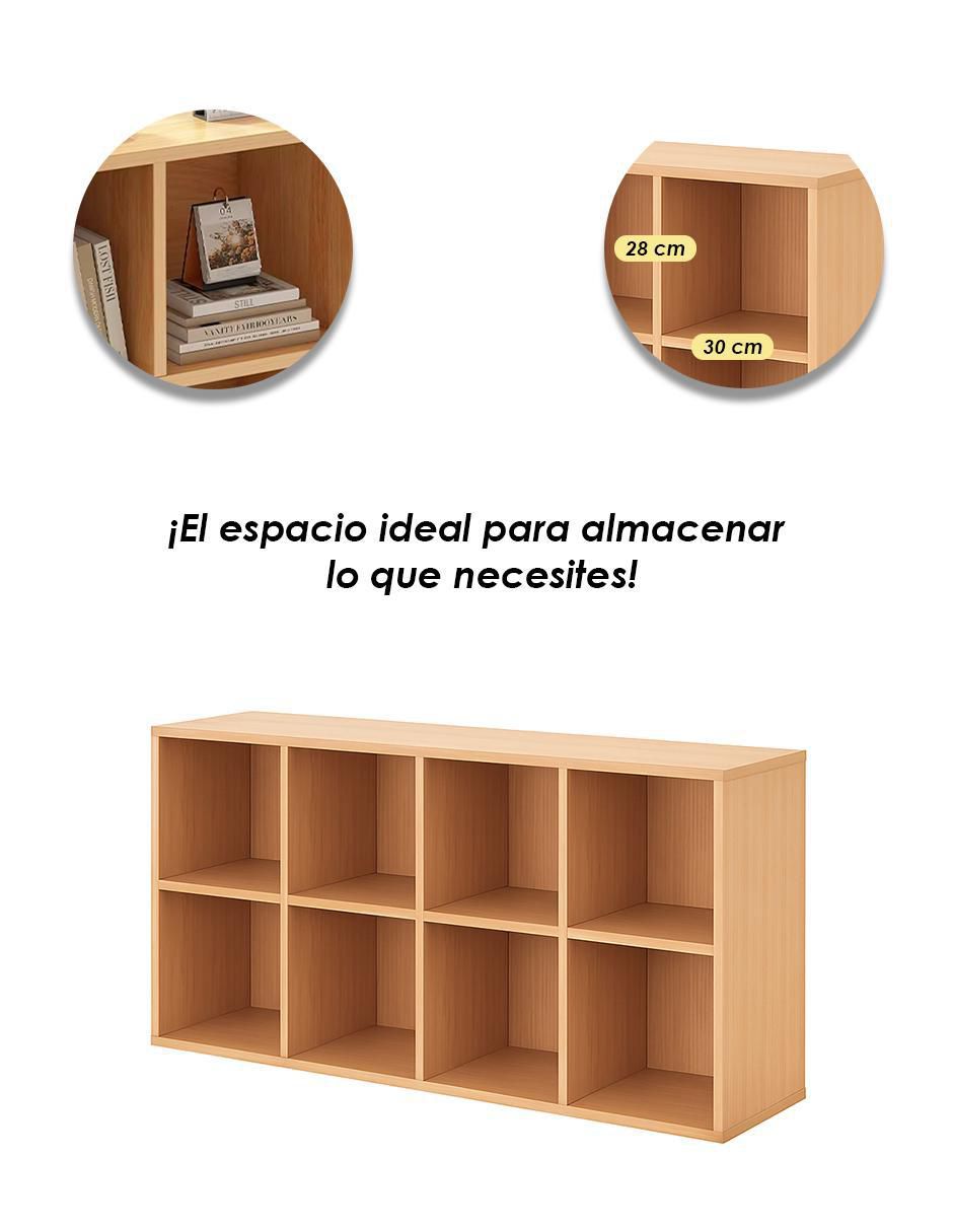 Librero armable 8 Cubos de MDF 5