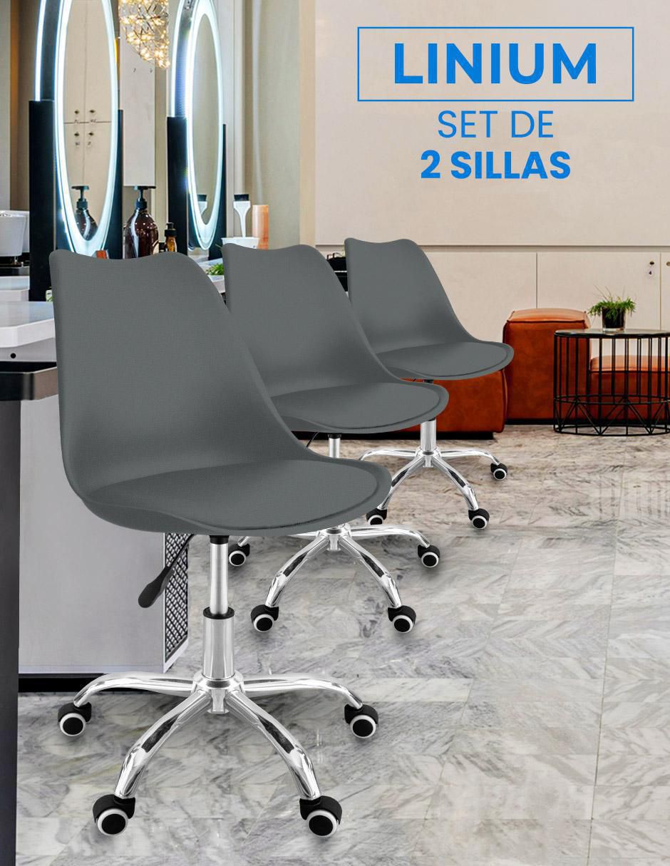 Silla de escritorio 2 "piezas" sin familia linium "de" plástico y metal adulto