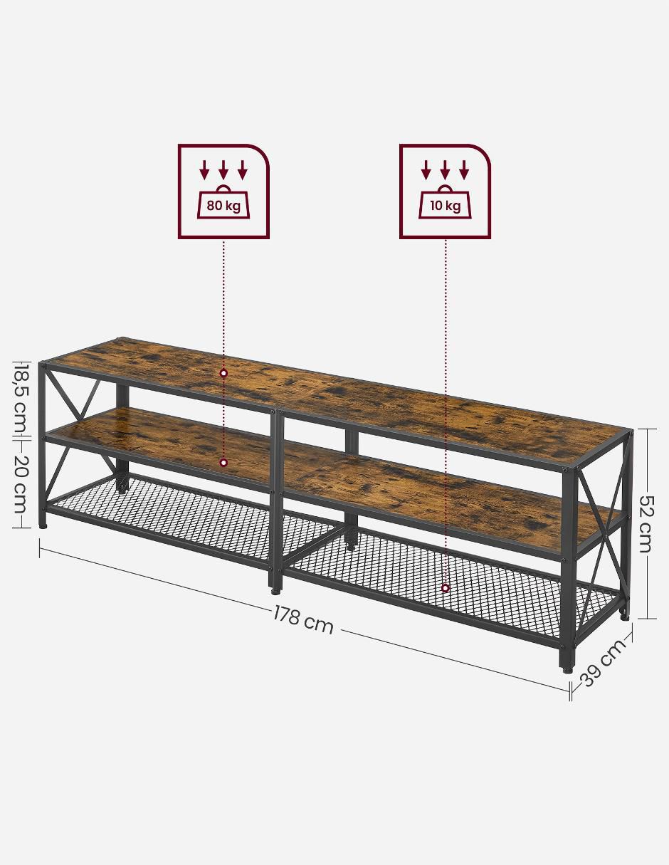 Mueble de TV armable Dailen de metal y madera 4