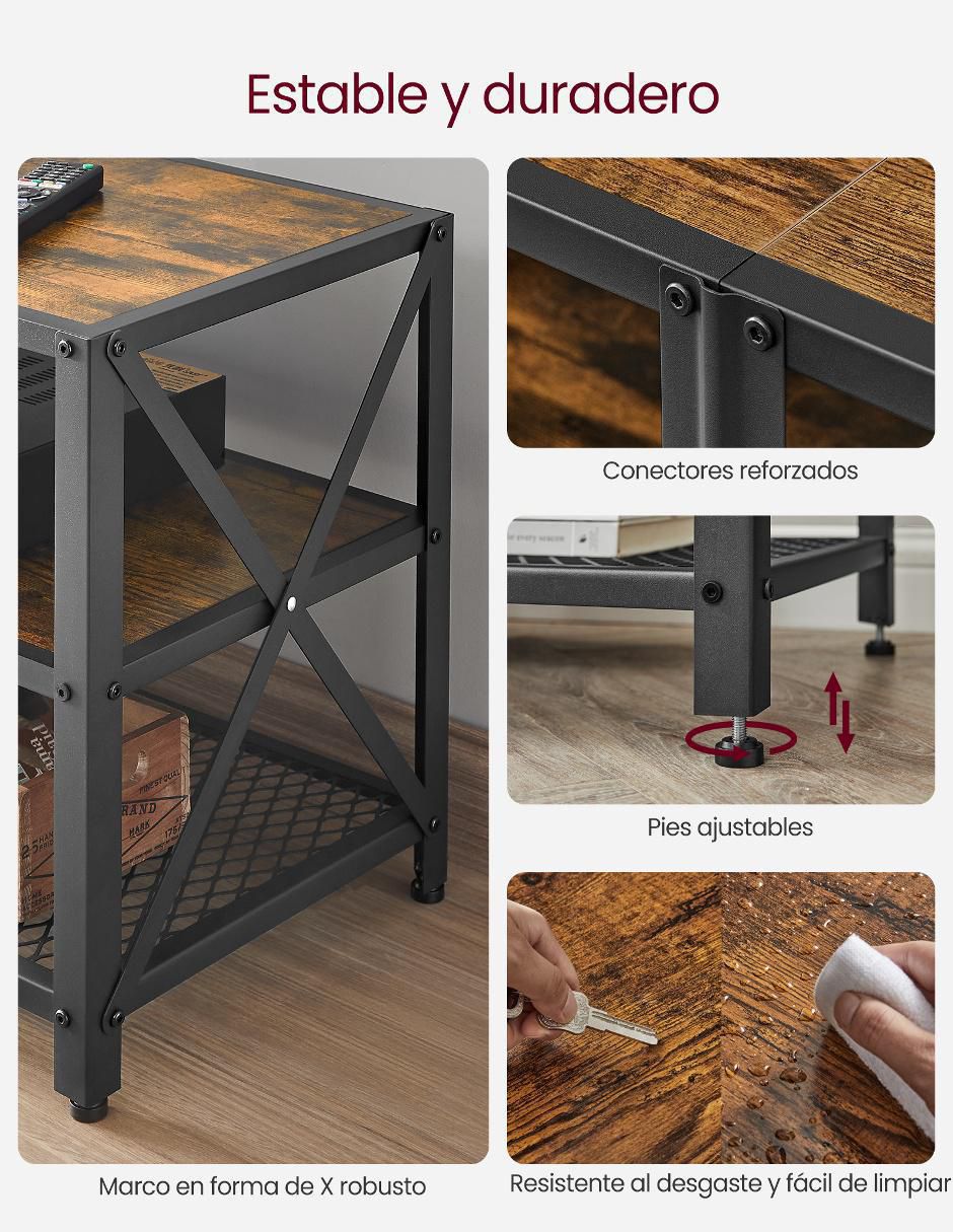 Mueble de TV armable Dailen de metal y madera 2