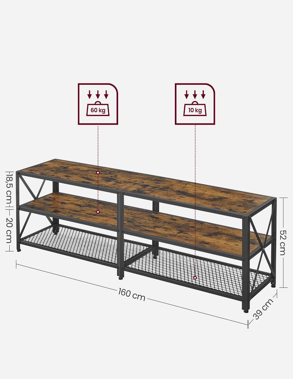Mueble de TV armable Dailen de metal y madera 4