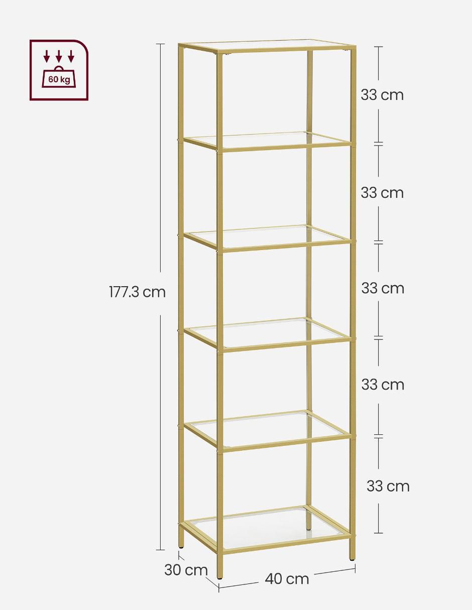 Librero armable Baris de vidrio 4
