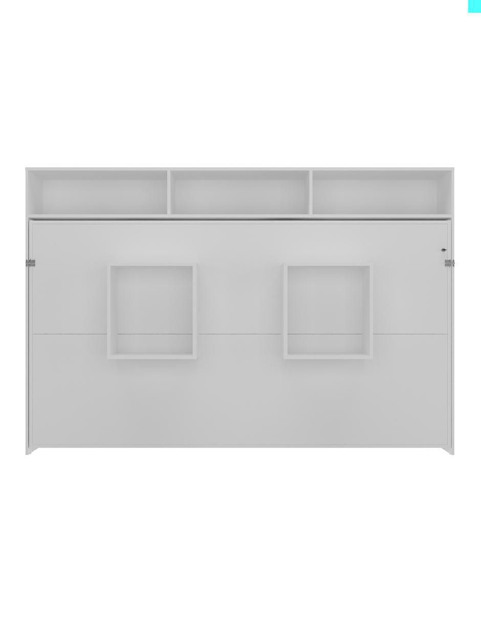 Cama abatible con repisas de MDF individual 3