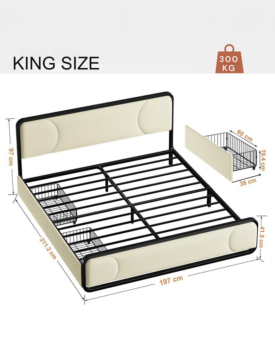 Base para cama Fabato de metal 9