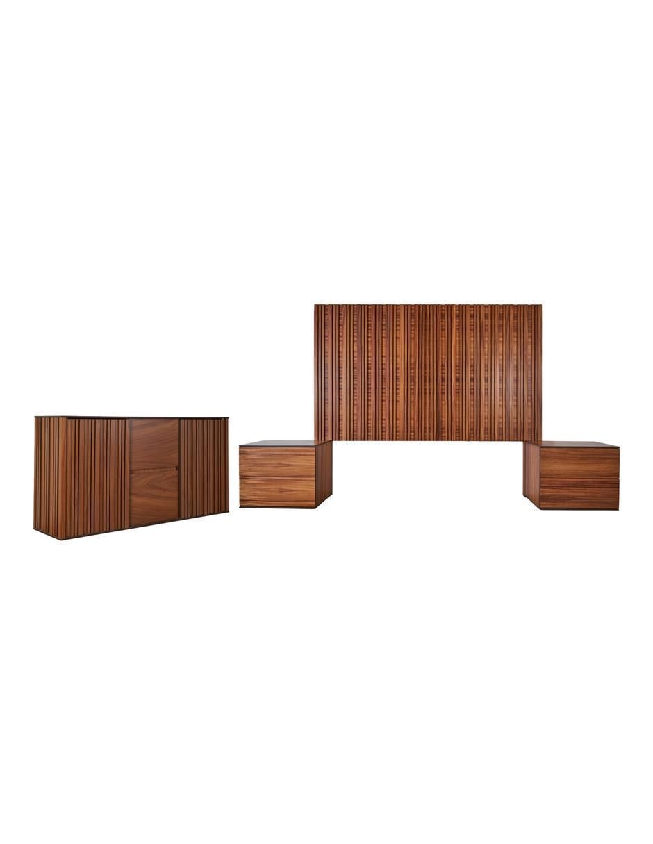 Set recámara Amarella de chapa madera