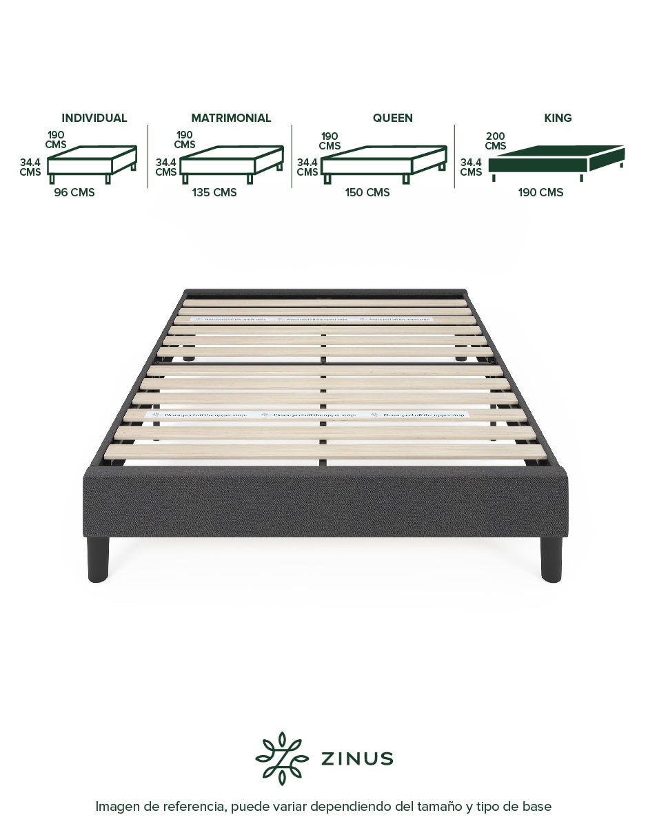 Base para cama armable Curtis de chapa madera 8